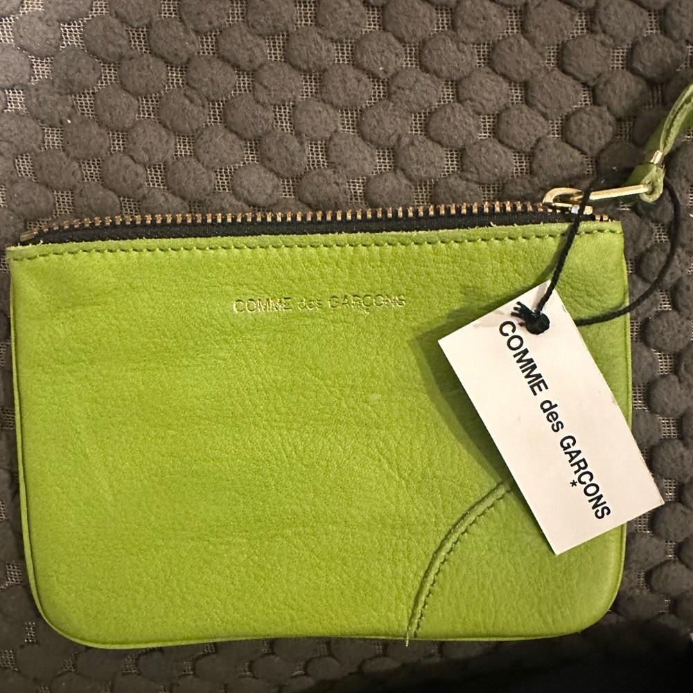 Comme des Garcons Green Leather Pouch